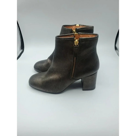 Marroqui Sanchez Spain Womens Black Gold Sz 39 US 8.5 Leather Ankle Boots Shoes - Picture 3 of 9